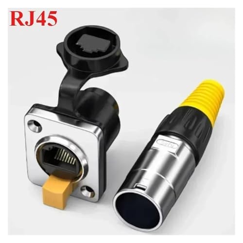 Prise droite RJ45 mâle aviation pour réseau Ethernet extérieur étanche - 2