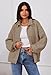 MEROKEETY Women's Fall 2026 Chunky Cardigan Sweaters Trendy Ruffle Button Down Long Sleeve Casual Knit Coat Winter Clothes, Camel, Large