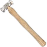 BENCH WIZARD 10' Dual Head Chasing Hammer | 1' Striking Surface | Flat & Convex Heads | Ideal for Jewelers & Metal Smithing