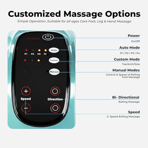 Image of Durafit91 Electric Foot Massager for Pain Relief, Feet Massager with Hand Simulation Massage, Air Compression, Shiatsu, Deep Kneading, Blood Circulation, Relaxation & Stress Relief, Portable Massager