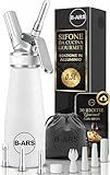 B-ARS Sifone Da Cucina Professionale 500ML In Alluminio BIANCO Con Bocchette Acciaio E Pla...