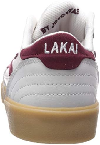 Lakai Men's Cambridge, White/Burgundy Leather, 11.5 M US | Image 2