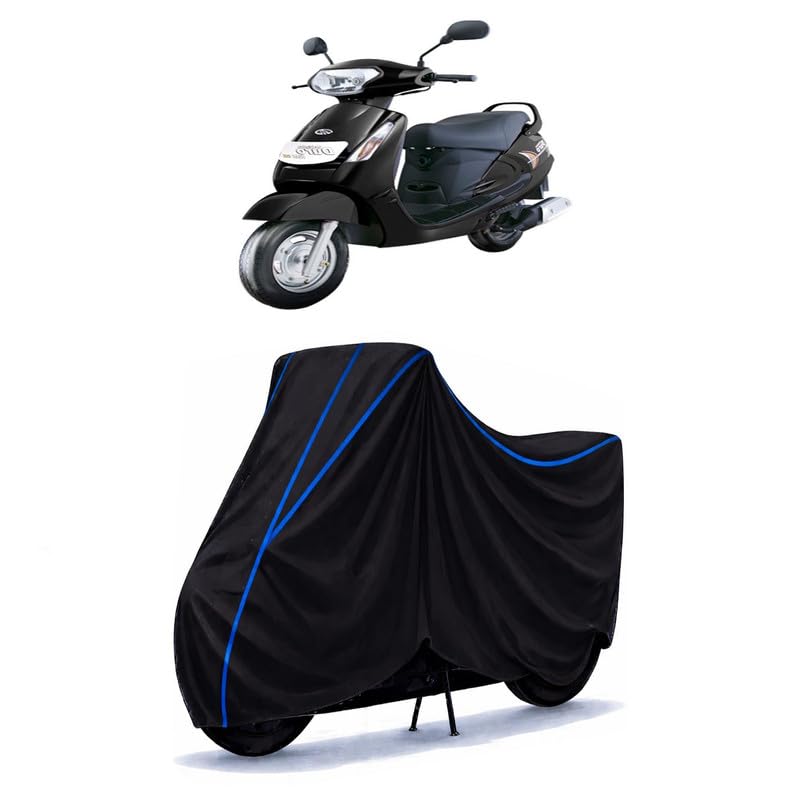 Image of Scooty Cover Water Resistant for Duro DZ | Universal Scooter & Bike Cover | Heavy Duty UV Protection | Dust, Rain & Scratch Protection | Elastic Fit All Weather Indoor Outdoor | Black with Blue Piping