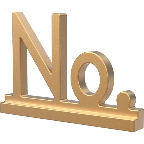 Franklin Brass Derby (1-Pack) "No" Symbol Modern Metal House Numbers for Customized System in Satin Gold | Outside Number Plaque | Rust-resistant, Personalized Address Sign