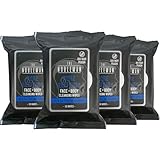 The Nobleman Pore Refining Face + Body Cleansing Wipes, 120 Count, Tea Tree & Charcoal