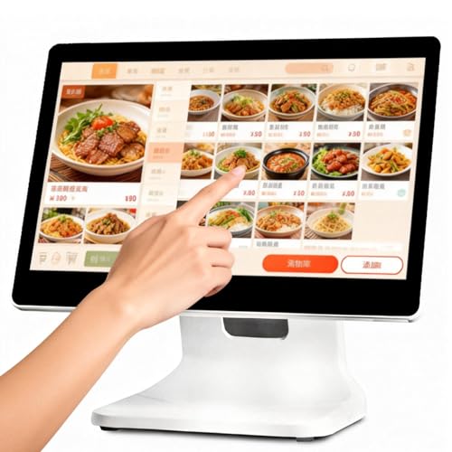 SEDAMORALLY TPV Táctil 15,6' AIO,Ángulo Ajustable con una Mano,Monitor Táctil Capacitivo,Registradora Tactil para Tiendas de Conveniencia,Centros Comerciales,Supermercados,Restaurantes