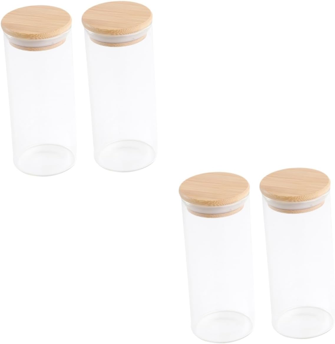4 Pcs Sealed Jar Glass Food Storage Jars Food Containers Small Cookie Jar Coarse Cereals Canister Plant Pot Mason Jar Food Storage Containers Whole Grains Wood Coffee Can