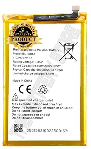 Image of THE BATTERY STORE Orignal Battery BL-58BX for Infinix Hot 9 / Hot 9 Play / X650C / X650B / X650D / X680 / X680B / X680C / 58BX -(6000mAh) 6 Months Warranty (for 58BX)