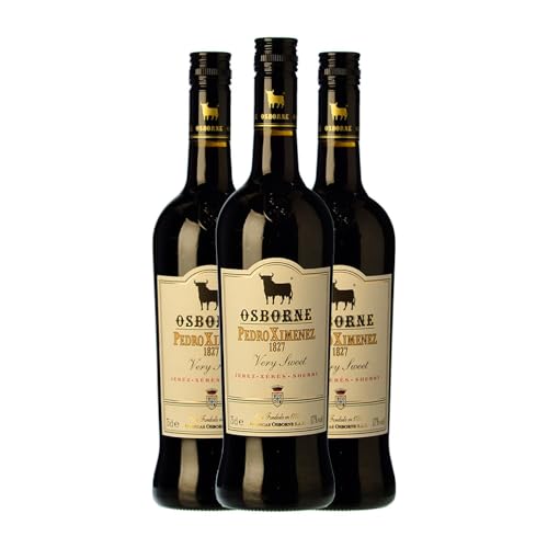 Osborne 1827 PX Pedro Ximénez Jerez-Xérès-Sherry 75 cl Vino generoso (Caja de 3 Botellas de 75 cl)