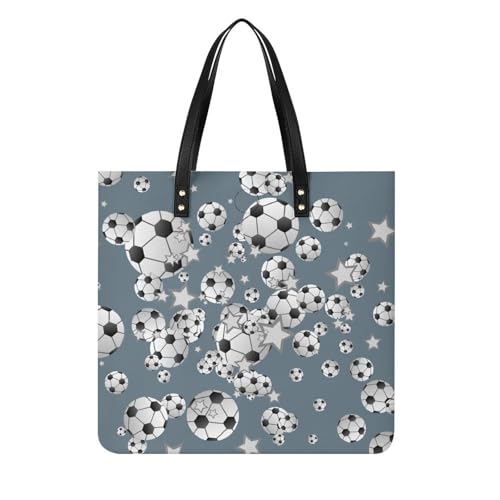 Sac à main football noir et blanc femme - Grand sac bandoulière fourre-tout de voyage