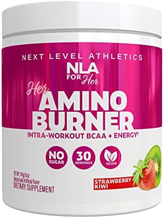 Her Thermogenic Amino Women's Pre Post & Intra Workout Booster (Strawberry Kiwi,30 Servings) BCAA Essential Amino Acids, Caffeine, & Electrolytes- Max Your Workouts w Sustained Energy-Vegan,Sugar Free