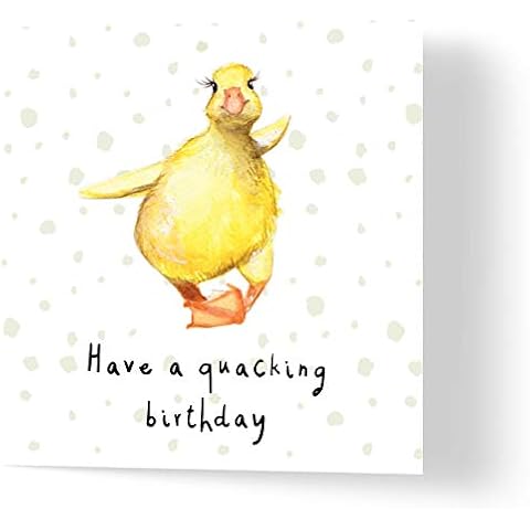 Wuzci "Funny Duck Have a Quacking Birthday Birthday Card, 150 mm Length x 150 mm Width Cover