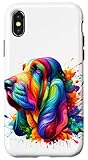 Photo Gallery splash art basset hound hush puppy dog custodia per iphone x/xs Photo Gallery splash art basset hound hush puppy dog custodia per iphone x/xs