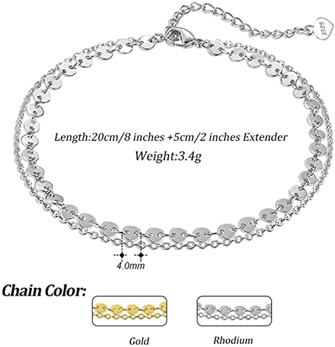 Tobillera para mujer en capas estilo boho con cadena de cable de 4mm de moneda 2
