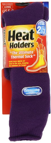 Heat Holders Ladies Extra Long Heat Holders, Purple, US Shoe Size 5-9