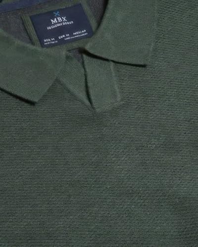 Men's Sweaters - Men's Hunter Green Collared Knit Sweater4