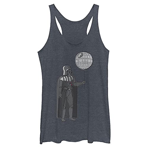 Débardeur Star Wars Fille avec col nageur tri-blend imprimé Death Balloon gris