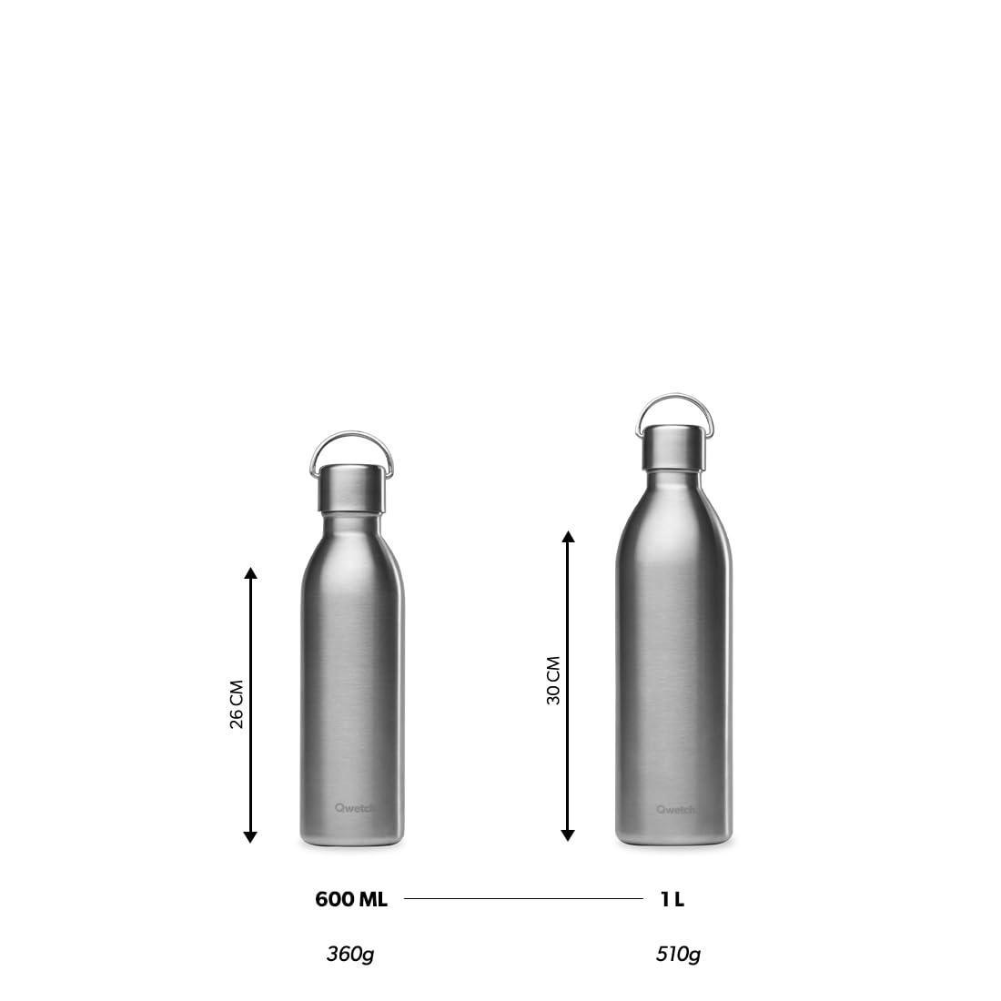 Qwetch - Botella Isotérmica Active Inox 1L Amarillo Active | Botella Agua Acero Inoxidable con Asa - 24h Frío / 12h Caliente - Reutilizable, Hermética y sin BPA