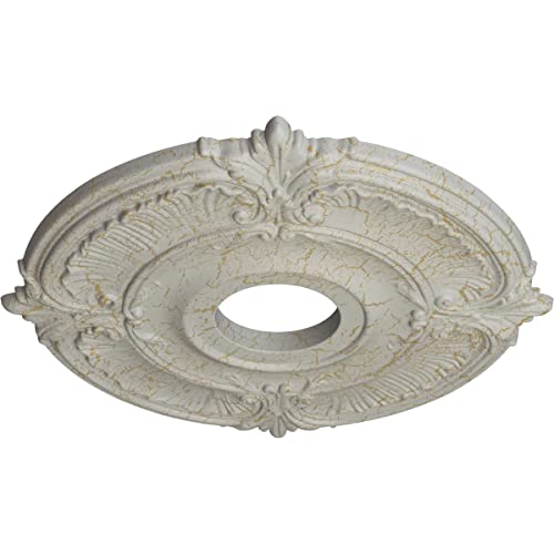 Image of Ekena Millwork CM18ATPCCDecorative Ceiling Medallions Modeled After Original Historical Patterns & Designs, Pot of Cream Crackle