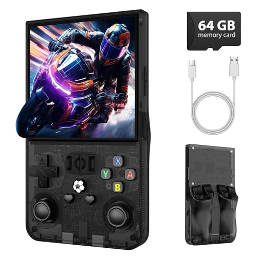 Image of R36MAX Retro Handheld Game Console, 4.0 Inch IPS HD Screen Retro Gaming Console, Linux System, 30+ Emulator Games Retro Game Console, 4000mAh Battery, Built-in 64G TF Card