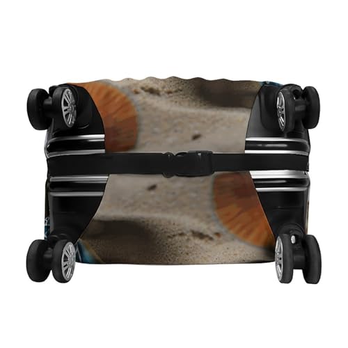 Sea Conch Shell Starfish Turtle Luggage Cover, Washable Elastic Suitcase Cover Protector Fit 18-32 Inch Luggage 6