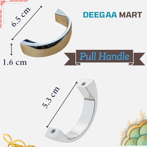 Image of Twin Hole Zinc Alloy Drawer Pulls, Chrome Handles for Drawers, Cabinets, Wardrobes, and Kitchen Doors - Decorative Furniture Hardware (Qty : 2)