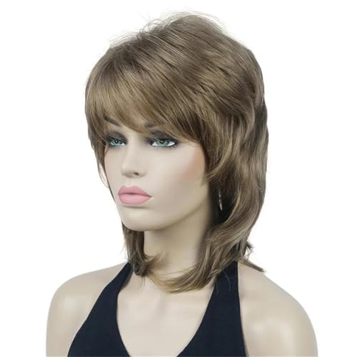 Short Copper Red Synthetic Wig Shaggy Layered Classic Cap Full