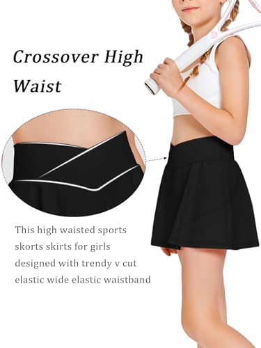 Image of Haloumoning Girls Tennis Skirt High Waisted Athletic Skorts