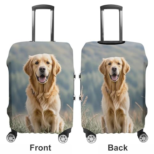 Anti-Scratch Luggage Cover Golden Retriever Dog Printed Luggage Case Protector Washable Suitcase Covers Elastic Suitcase Protector for Size S (19-21 inches) Luggage3