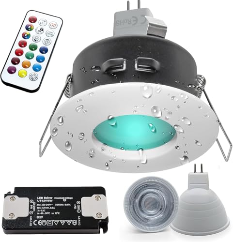 Spot encastrable LED IP65 RGB 12V pour chromothérapie de douche