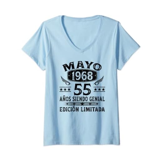 Mujer Regalo 55 Años Cumpleaños Hombre Mujer Hecho En Mayo 1968 Camiseta Cuello V