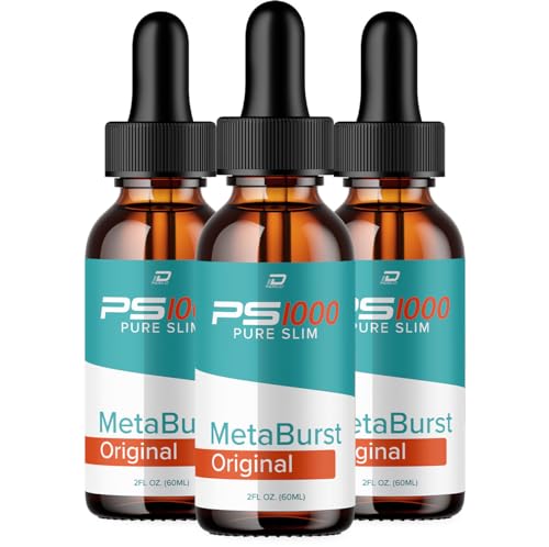Metaburst PS1000 Pure Drops Liquid Supplement - PS1000 Metaburst Liquid Drops, PS1000 Original Metabolic Support Supplement, PS1000 Pure Metaburst Reviews (3 Pack - 3 Month Supply)