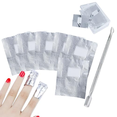 Trsnzul Feuille d'Aluminium Dissolvant 200 Pièces Papillotes en Aluminium pour Vernis à Ongles Enlever Papillotes en Aluminium Tampons Dissolvants pour Vernis à Ongles en Aluminium, 7 * 10cm
