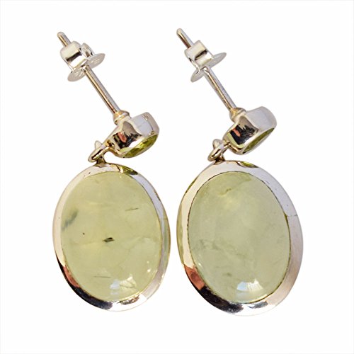 Boucles d'oreilles préhnite et argent sterling pour sublimer un teint terne avec éclat
