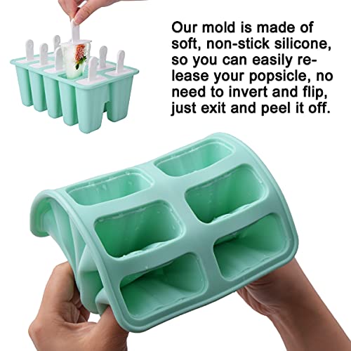 Ysber Popsicle Molds -10 Pieces Easy Release - Reusable Bpa Free Silicone Ice Pop Molds Maker With Silicone Funnel & Cleaning Brush thumb #2