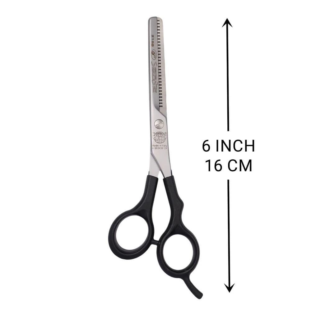 Kiepe 2155 Sonic Forbice Professionale Sfoltire 6 Pollici con 28 Denti – Forbice sfoltitrice a mezzo filo in acciaio inox impugnatura ergonomica semi-offset, Made in Italy per salone e uso domestico