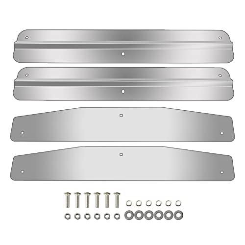 MGWILL 24 Stainless Steel Mud Flap Weights Pair Weight w/Backing Plate Mirrored Universal 10424-4 Piece Set