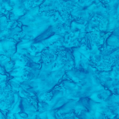 Paintbrush Studios Batik Electric Texture Blue Cotton Fabric by The Yard
