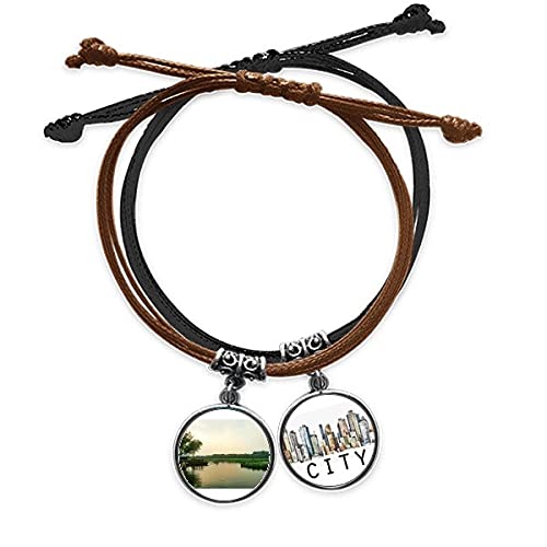 Bracelet sunset lake view en cuir et corde sidi pour homme