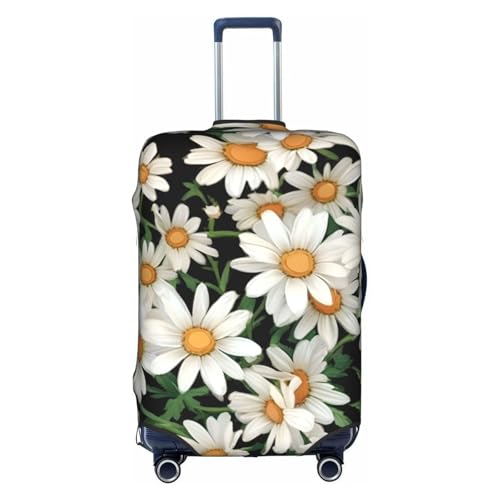 Daisy Flower Pattern Print Decorative Travel Luggage Cover Concealed Zipper Suitcases Anti Scratch Dustproof