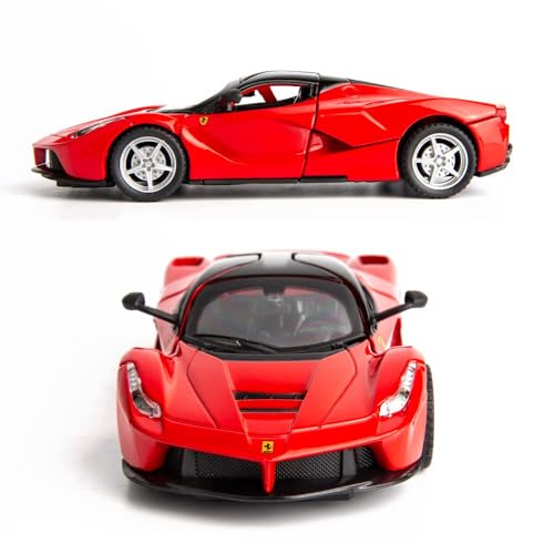 Image of 1:32 LaFerrari Toy Car, Metal Pull Back Diecast Model Car with Openable Doors, Sound & Light, Gifts for Kids (Red)