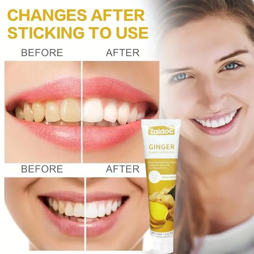 Image of 2-Pack Ginger Flavor Toothpaste, Natural Surface Stain Care, Stains & Refreshes Breath, Enamel Formula with Fluoride-Free Cleansing, 4.23 oz*2