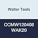 Walter Tools CCMW120408 WAK20 Carbide Tiger-Tec Positive Indexable Turning Insert, 1/32" Corner Radius, 1/2" IC, 3/16" Thick, 0.024" - 0.236" Depth of Cut (Pack of 10)