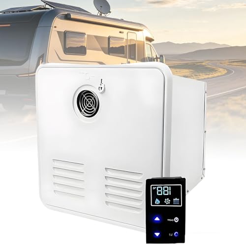 Ymnogjie On Demand Calentador Agua Instantáneo a Gas para Caravana con Control Termostático,55.000 DC 12 V,Calentador Agua Instantáneo para Caravana,Calentador Agua Autocaravana White