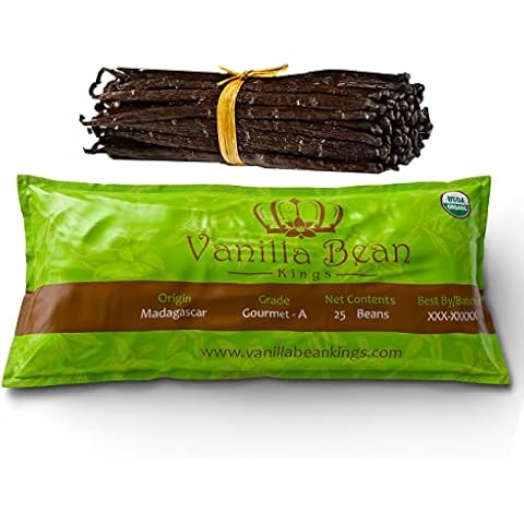 25 Organic Madagascar Vanilla Beans. Whole Grade A Vanilla Pods for Vanilla Extract and Baking Cover