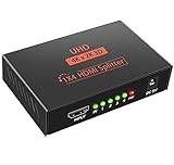 Divisor HDMI 1 IN 4 out 3D 4K 1080P HDMI Distribuidor Divisor 1 x 4 HDCP 1.4 HDMI Amplificador de Distribución con Cable USB Compatible con PC PS3 HDTV BLU-Ray Proyector DVD Etc (Negro)