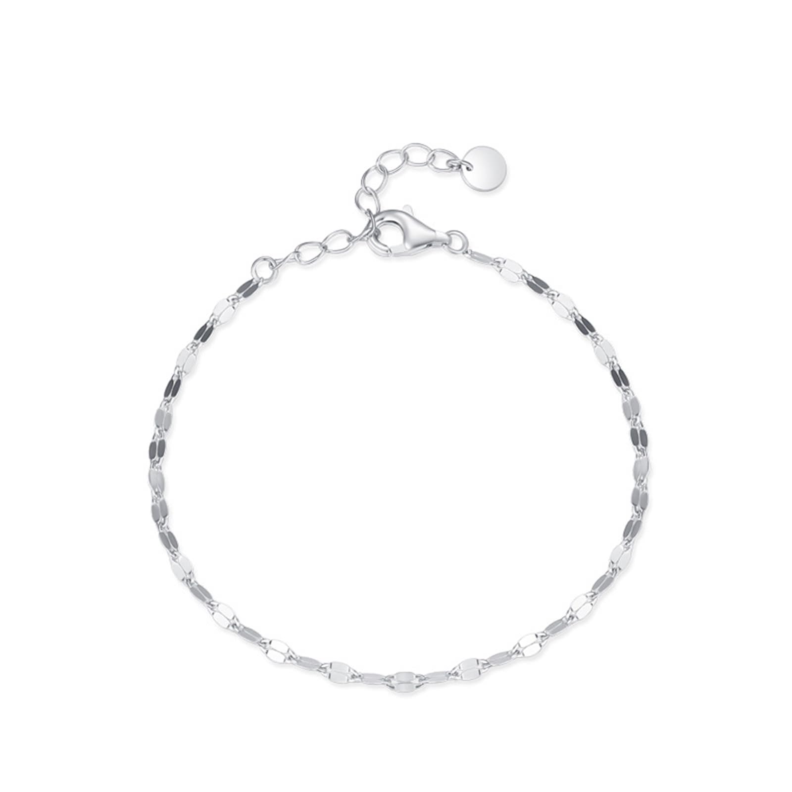Pulsera Mujer 18K Oro Amarillo Au750, Lentejuelas Señoras Pulseras Joyas de Oro Genuino Brazalete Platino PT950