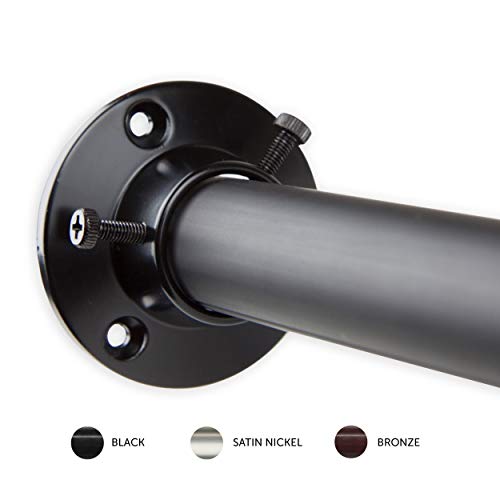 Rod Desyne 1" Adjustable Closet Rod with Socket Set, 28-48", Black - Image 4
