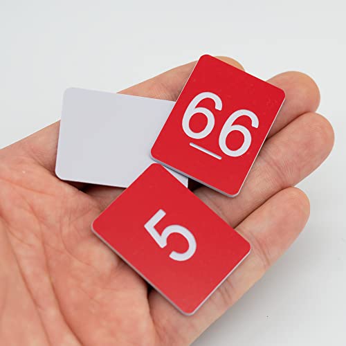 Jetons numérotés de 0 à 100 plaques rectangulaires plastique rouge