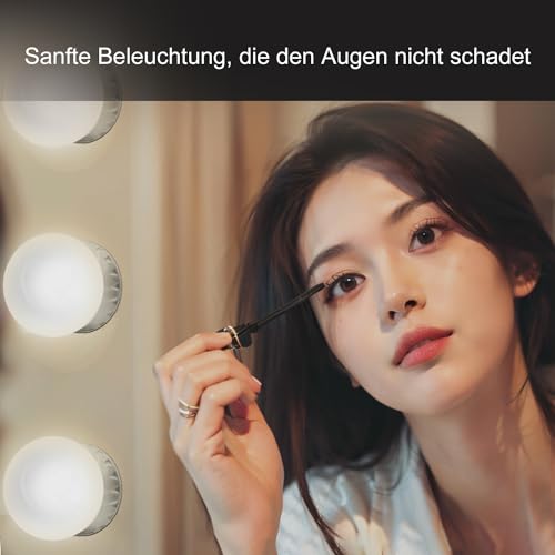 JRXH Hollywood Stil Eitelkeits Spiegel Lichter Kit, Justierbare Farbe und Helligkeit mit 14 Lichter Schminklicht, Spiegel Beleuchtung Spiegelleuchte für Make up Eitelkeits Tisch